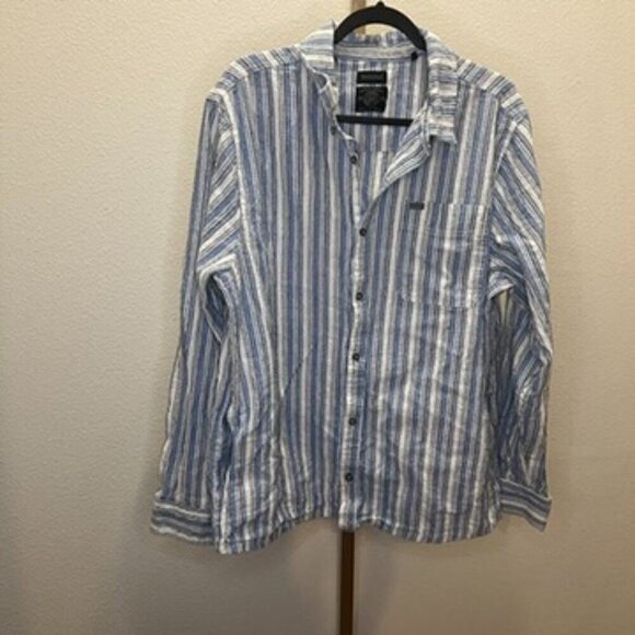 Buffalo David Bitton Other - Buffalo David Bitton oversized shirt jacket w/ side pockets Blue/White Linen XL